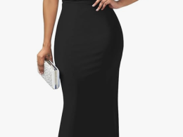 YMDUCH Women's Elegant Sleeveless Off Shoulder Bodycon Long Formal Party Evening Dress